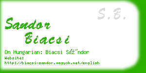 sandor biacsi business card